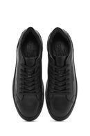 Erkek Siyah Bağcıklı Deri Sneaker | Derimod Erkek Siyah Bağcıklı Deri Sneaker | Derimod