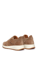 Women's Mink Lace-Up Suede Leather Sneakers | Derimod Women's Mink Lace-Up Suede Leather Sneakers | Derimod