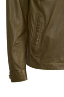 Modric Male Green Leather Jacket | Derimod Modric Male Green Leather Jacket | Derimod