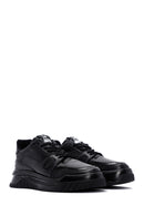 Men's Black Leather Thick Soled Sneaker | Derimod Men's Black Leather Thick Soled Sneaker | Derimod