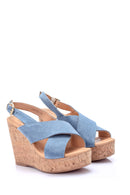 Women's Wedge Heeled Suede Sandals | Derimod Women's Wedge Heeled Suede Sandals | Derimod