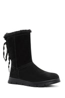 Women's Black Zippered Suede Boots | Derimod Women's Black Zippered Suede Boots | Derimod