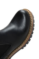 Women's Black Leather Classic Flat Boots | Derimod Women's Black Leather Classic Flat Boots | Derimod