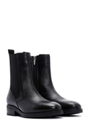 Women's Black Leather Zippered Chelsea Boots | Derimod Women's Black Leather Zippered Chelsea Boots | Derimod