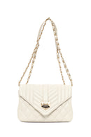 Woman Cream Chain Strap Quilted Crossbody Bag | Derimod Woman Cream Chain Strap Quilted Crossbody Bag | Derimod