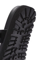 Women's Black Double Buckle Thick Soled Slippers | Derimod Women's Black Double Buckle Thick Soled Slippers | Derimod