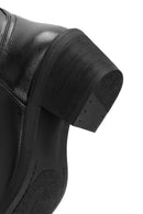 Women's Black Heeled Leather Cowboy Boots | Derimod Women's Black Heeled Leather Cowboy Boots | Derimod