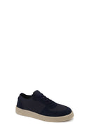 Erkek Lacivert Bağcıklı Süet Deri Sneaker | Derimod Erkek Lacivert Bağcıklı Süet Deri Sneaker | Derimod