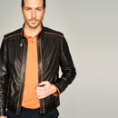 Gilbert Men's Leather Jacket | Derimod Gilbert Men's Leather Jacket | Derimod