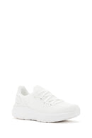 Derimod Zero Women's White Lace-Up Thick Soled Fabric Sneaker | Derimod Derimod Zero Women's White Lace-Up Thick Soled Fabric Sneaker | Derimod