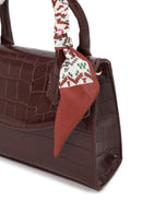 Woman Burgundy Croco Mini Shoulder Bag with Long Strap | Derimod Woman Burgundy Croco Mini Shoulder Bag with Long Strap | Derimod