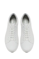 Women's White Lace-up Thick-Sole Leather Sneaker | Derimod Women's White Lace-up Thick-Sole Leather Sneaker | Derimod