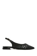 Women's Black Braided Open Back Ballerinas | Derimod Women's Black Braided Open Back Ballerinas | Derimod