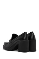 Women's Black Chunky Heel Loafers | Derimod Women's Black Chunky Heel Loafers | Derimod