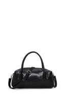 Woman Black Long Strap Snake Print Shoulder Bag | Derimod Woman Black Long Strap Snake Print Shoulder Bag | Derimod
