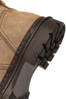 Men's Mink Lace-up Nubuck Leather Boot | Derimod Men's Mink Lace-up Nubuck Leather Boot | Derimod