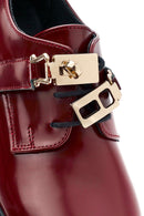 Women's Burgundy Lace-Up Leather Masculine Shoes | Derimod Women's Burgundy Lace-Up Leather Masculine Shoes | Derimod