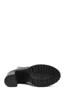 Women's Black Zipper High Thick Heel Boots | Derimod Women's Black Zipper High Thick Heel Boots | Derimod