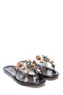 Women's Stone Detailed Casual Slippers | Derimod Women's Stone Detailed Casual Slippers | Derimod