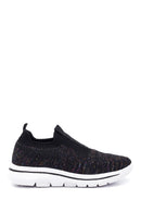 Women's Black Patterned Fabric Sneaker | Derimod Women's Black Patterned Fabric Sneaker | Derimod