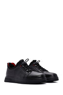 Erkek Siyah Bağcıklı Deri Sneaker | Derimod Erkek Siyah Bağcıklı Deri Sneaker | Derimod