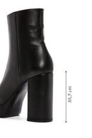 Women's Black Zippered Thick High Heel Leather Boots | Derimod Women's Black Zippered Thick High Heel Leather Boots | Derimod