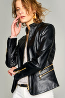 Ruby Women's Leather Jacket | Derimod Ruby Women's Leather Jacket | Derimod