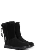Women's Black Zippered Suede Boots | Derimod Women's Black Zippered Suede Boots | Derimod
