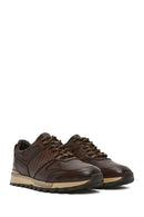 Men's Brown Lace-Up Leather Casual Sneaker | Derimod Men's Brown Lace-Up Leather Casual Sneaker | Derimod