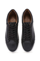 Men's Black Lace-up Leather Sneaker | Derimod Men's Black Lace-up Leather Sneaker | Derimod