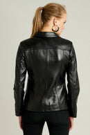 Vera Women's Leather Jacket | Derimod Vera Women's Leather Jacket | Derimod