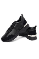 Kadın Siyah Bağcıklı Deri Sneaker | Derimod Kadın Siyah Bağcıklı Deri Sneaker | Derimod