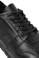 Men's Black Lace-Up Leather Casual Sneaker | Derimod Men's Black Lace-Up Leather Casual Sneaker | Derimod