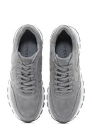 Kadın Antrasit Bağcıklı Süet Deri Sneaker | Derimod Kadın Antrasit Bağcıklı Süet Deri Sneaker | Derimod