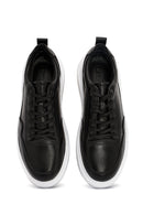 Erkek Siyah Bağcıklı Deri Sneaker | Derimod Erkek Siyah Bağcıklı Deri Sneaker | Derimod