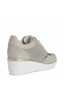 Geox Women's Beige Ilde Wedge Heel Sneaker | Derimod Geox Women's Beige Ilde Wedge Heel Sneaker | Derimod