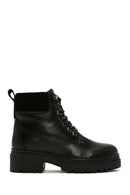 Women's Black Zippered Leather Boots | Derimod Women's Black Zippered Leather Boots | Derimod