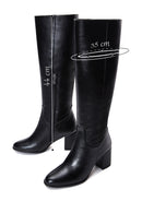 Women's Black Zippered Chunky Heel Boots | Derimod Women's Black Zippered Chunky Heel Boots | Derimod