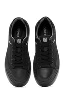 Erkek Siyah Bağcıklı Deri Sneaker | Derimod Erkek Siyah Bağcıklı Deri Sneaker | Derimod