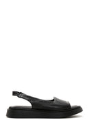 Kadın Siyah Deri Comfort Sandalet | Derimod Kadın Siyah Deri Comfort Sandalet | Derimod