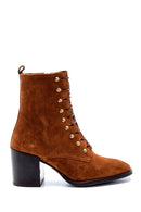 Women's Suede Heeled Boots | Derimod Women's Suede Heeled Boots | Derimod