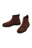 Men's Brown Suede Leather Chelsea Boot | Derimod Men's Brown Suede Leather Chelsea Boot | Derimod