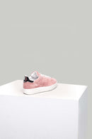 Suede Pink Women's Leather Sneaker | Derimod Suede Pink Women's Leather Sneaker | Derimod