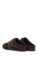 Women's Brown Mule Backless Suede Leather Sneaker | Derimod Women's Brown Mule Backless Suede Leather Sneaker | Derimod