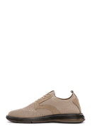 Men's Mink Thick Sole Nubuck Detailed Lace Up Fabric Sneaker | Derimod Men's Mink Thick Sole Nubuck Detailed Lace Up Fabric Sneaker | Derimod