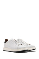 Erkek Beyaz Bağcıklı Deri Sneaker | Derimod Erkek Beyaz Bağcıklı Deri Sneaker | Derimod