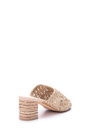 Women's Straw Heeled Slippers | Derimod Women's Straw Heeled Slippers | Derimod