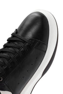 Erkek Siyah Bağcıklı Deri Sneaker | Derimod Erkek Siyah Bağcıklı Deri Sneaker | Derimod