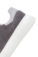 Men's Gray Thick Soled Suede Leather Sneaker | Derimod Men's Gray Thick Soled Suede Leather Sneaker | Derimod