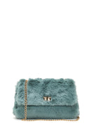 Women's Green Plush Crossbody Bag | Derimod Women's Green Plush Crossbody Bag | Derimod